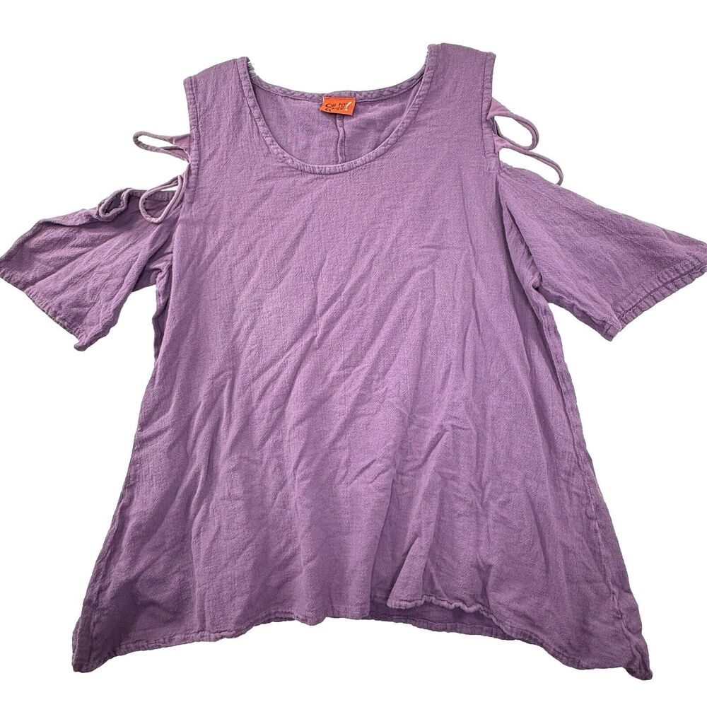 Oh My Gauze 2 Women’s Size Medium / Large Cold Shoulder Top Lagenlook Beachy